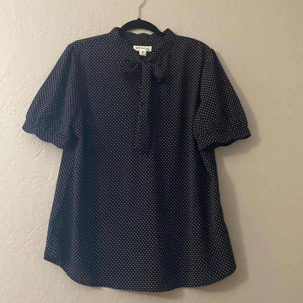 NWOT Black and white polka dot top